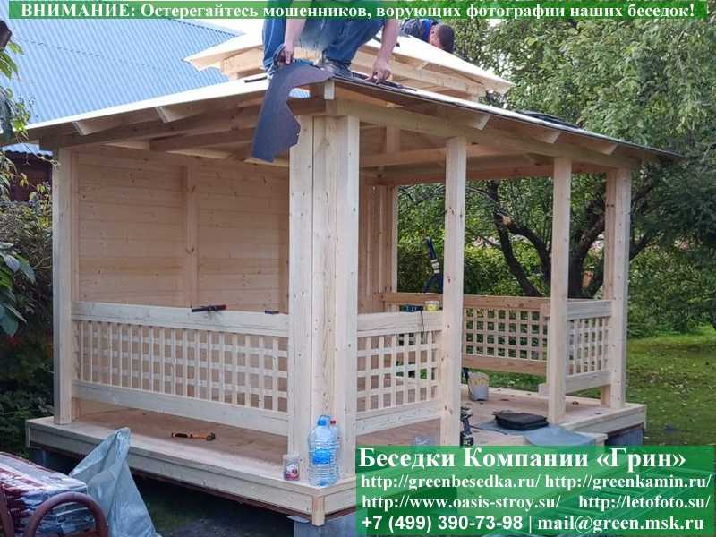 Японская, Китайская Беседка Для дачи 3х4. Вариант № 1 - 13