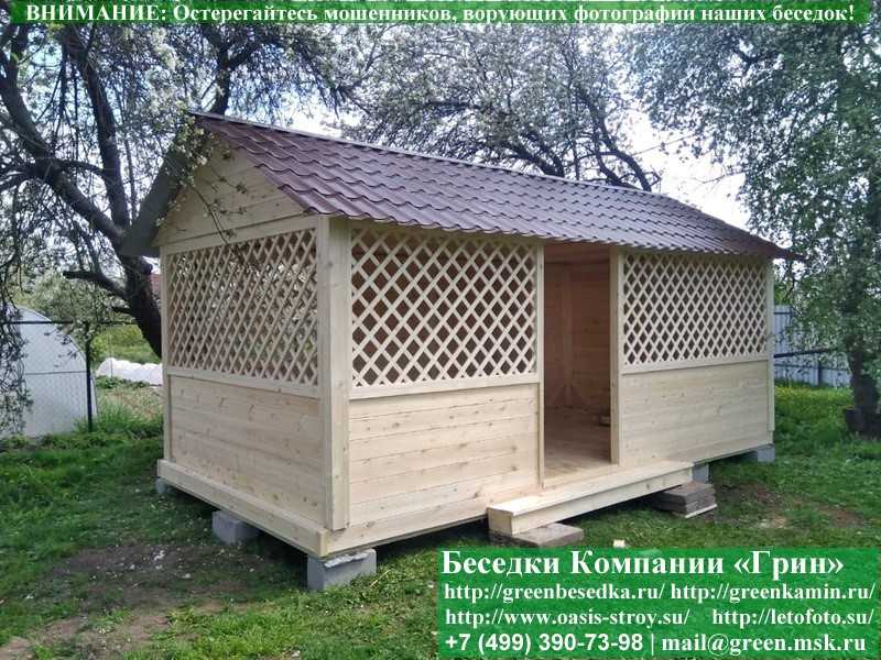 Деревянная Садовая Беседка Для Дачи 'Домик 3х6' - 9
