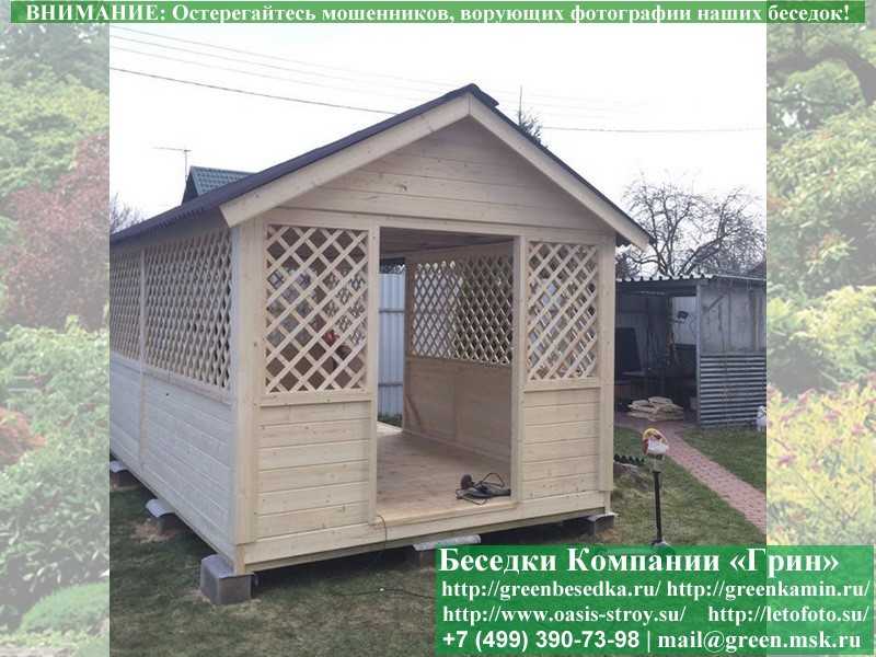 Деревянная Садовая Беседка Для Дачи 'Домик 3х6' - 10