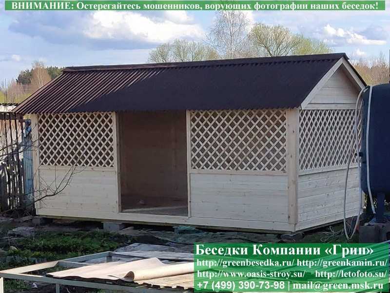 Деревянная Садовая Беседка Для Дачи 'Домик 3х6' - 13