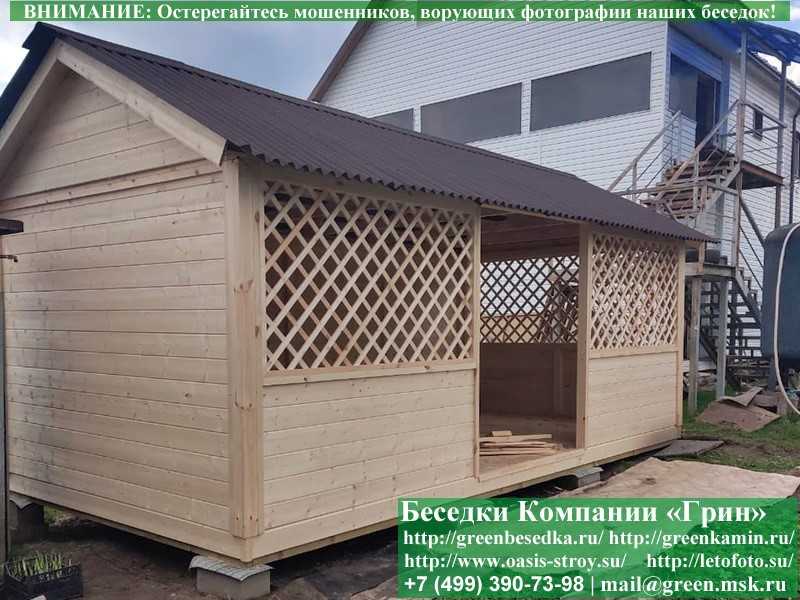 Деревянная Садовая Беседка Для Дачи 'Домик 3х6' - 14