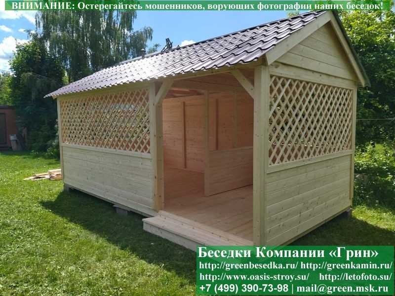 Деревянная Садовая Беседка Для Дачи 'Домик 3х6' - 15