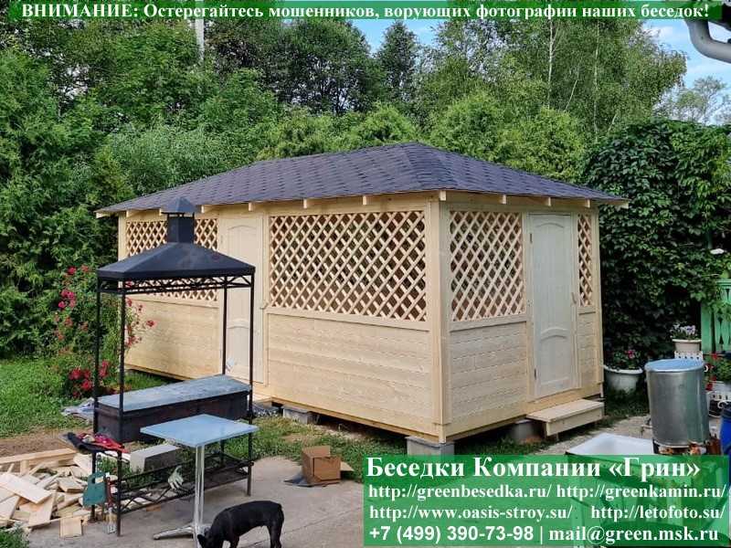 Деревянная Садовая Беседка Для Дачи 'Домик 3х6' - 5