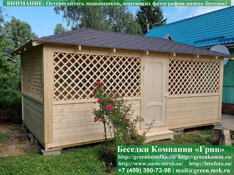 Деревянная Садовая Беседка Для Дачи 'Домик 3х6' - 11