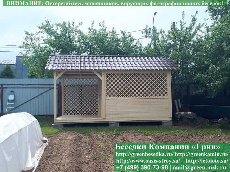 Садовая Беседка Для Дачи 'Домик С Навесом 3х5' - 12