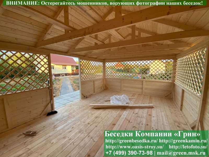 Садовая Деревянная Беседка Для Дачи 'Домик 4х6' - 9