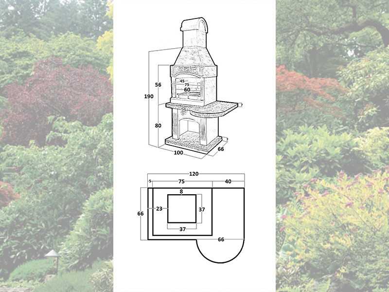 Печь-Барбекю С Грилем Для Беседки, Летней Кухни № 5А  - 19