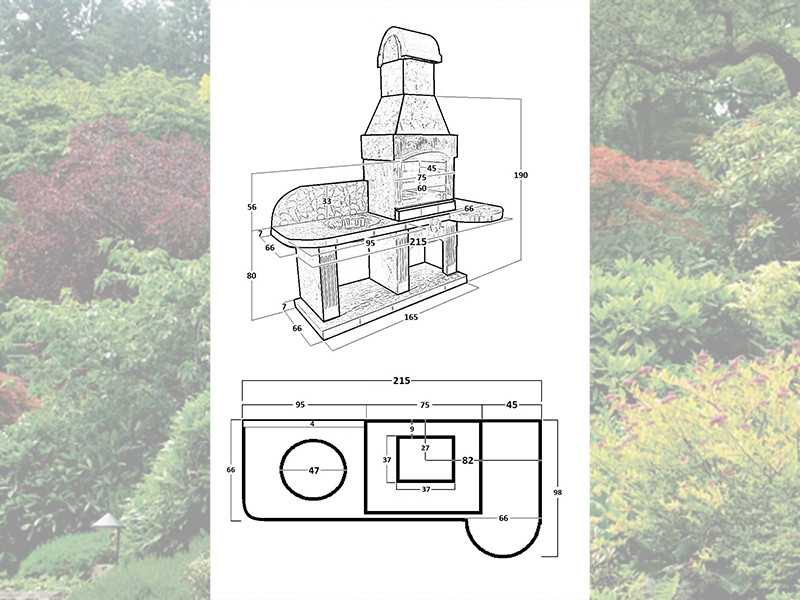 Печь-Барбекю С Грилем Для Беседки, Летней Кухни № 10А - 15