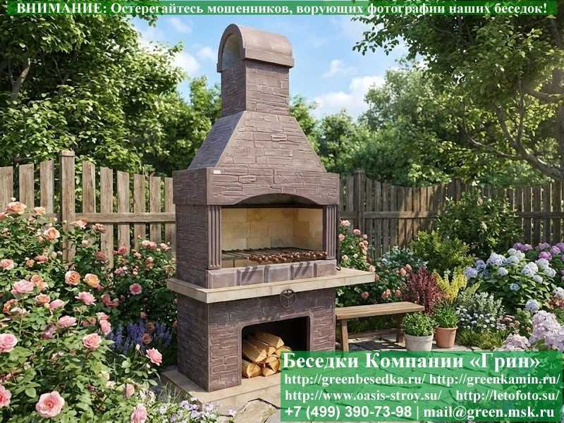 Печь-Барбекю С Грилем Для Беседки, Летней Кухни № 12 - 4