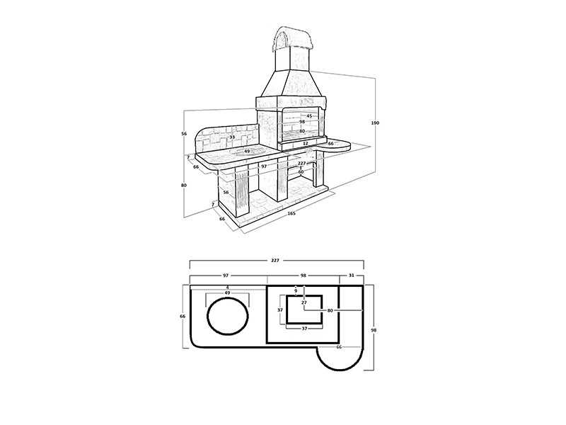 Печь-Барбекю С Грилем Для Беседки, Летней Кухни № 14 - 18