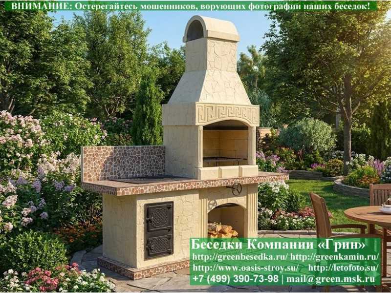 Печь-Барбекю С Грилем Для Беседки, Летней Кухни № 15 - 8