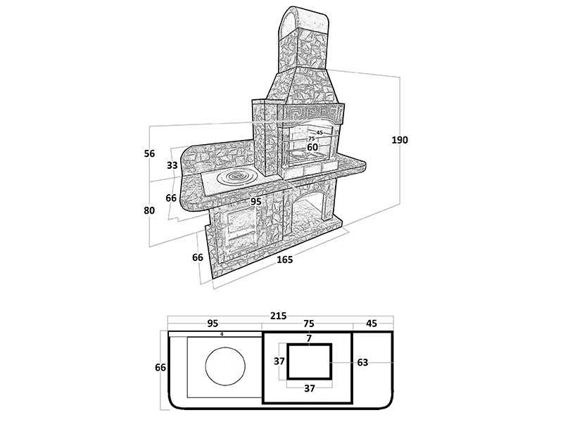 Печь-Барбекю С Грилем Для Беседки, Летней Кухни № 15 - 30
