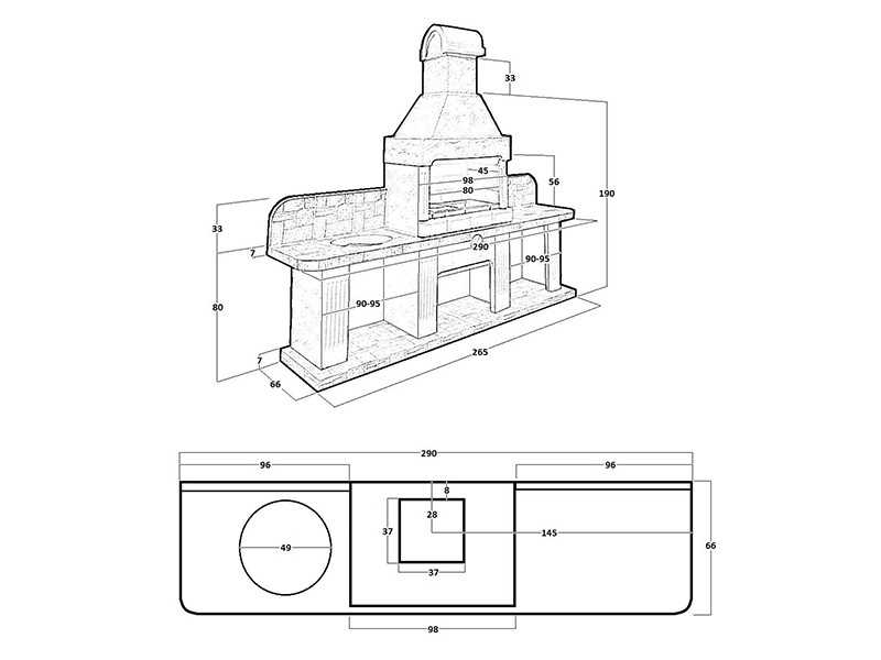 Печь-Барбекю С Грилем Для Беседки, Летней Кухни № 16 - 22