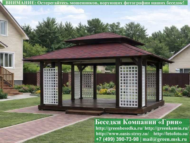 Деревянная Садовая Беседка 'Шатер Для Дачи 4,5х4,5' - 3