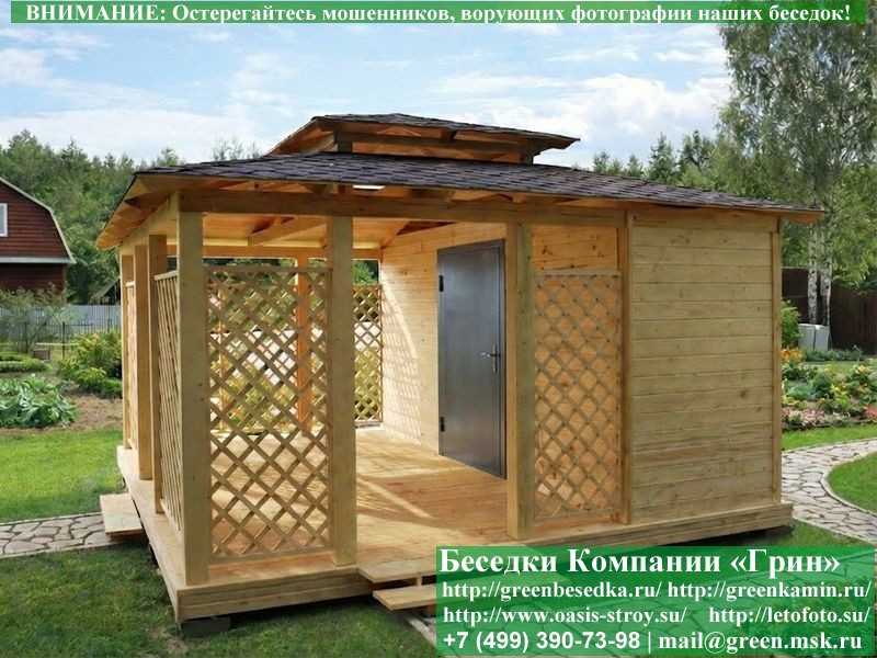 Японская, Китайская Беседка С Хозблоком Для Дачи 5х5 - 3