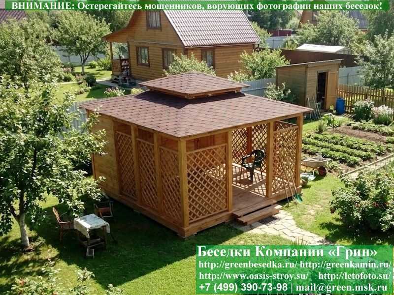 Японская, Китайская Беседка С Хозблоком Для Дачи 5х5 - 4