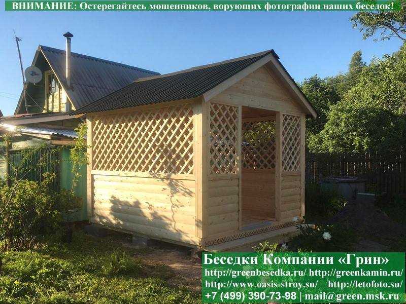 Прямоугольная Садовая Беседка Для Дачи 'Домик 3х3' - 6