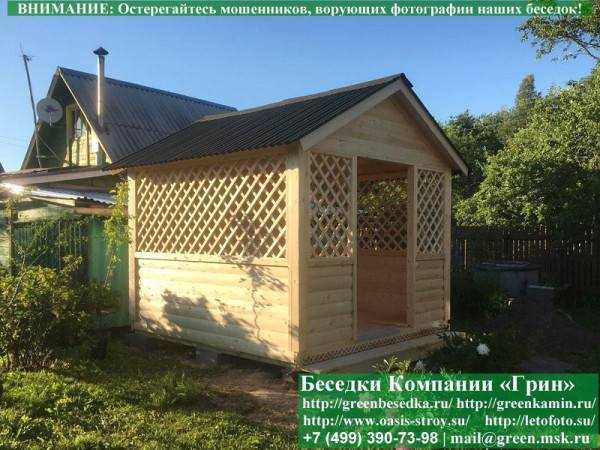 Прямоугольная Садовая Беседка Для Дачи 'Домик 3х3' - 6