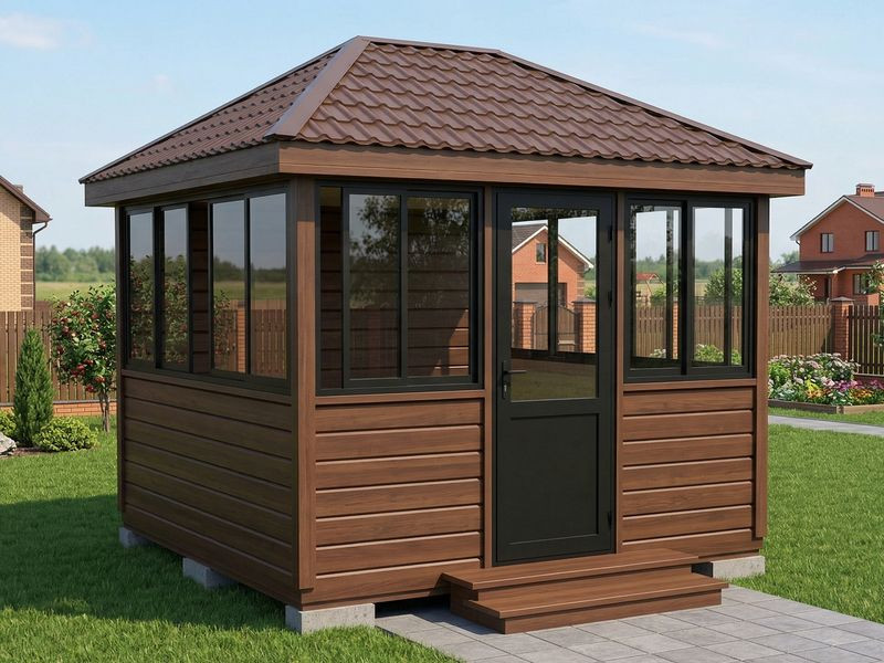 Застекленная Беседка С Алюминиевыми Окнами 3х3  - 6