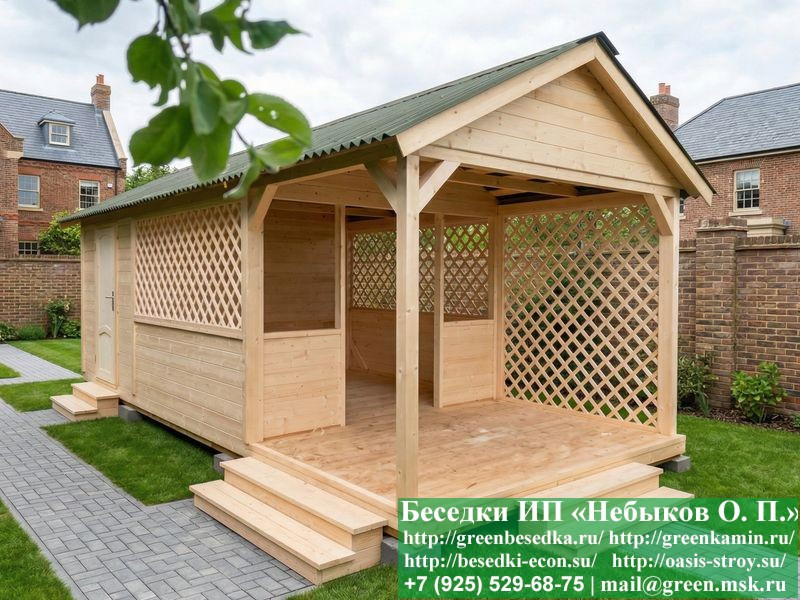 Беседка С Хозблоком Для Дачи, Дома 3х7. Вариант № 1  - 5