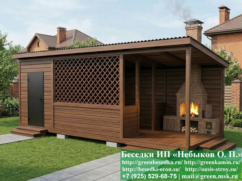Беседка С Хозблоком Для Дачи, Дома 3х7. Вариант № 1  - 4