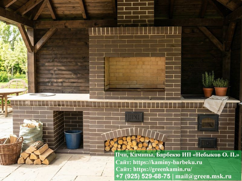 Мангал-Барбекю Из Кирпича Для Дачи, Дома  № 2  - 1
