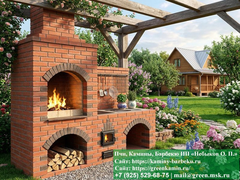 Мангал-Барбекю Из Кирпича Для Дачи, Дома № 4  - 2