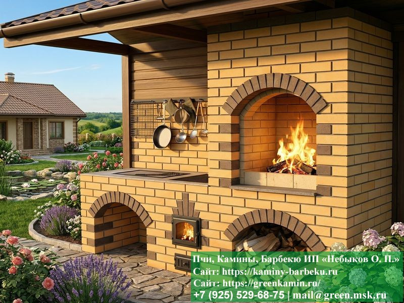 Мангал-Барбекю Из Кирпича Для Дачи, Дома № 4  - 3