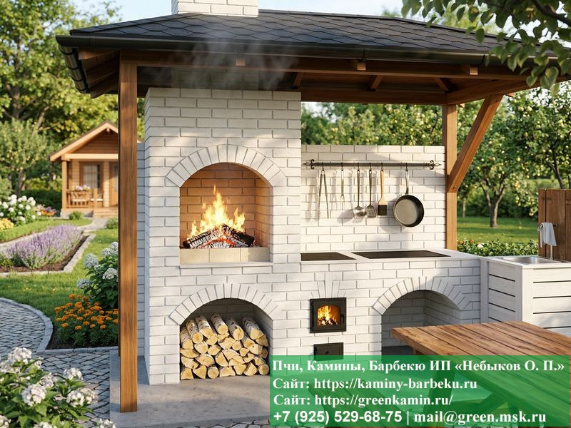 Мангал-Барбекю Из Кирпича Для Дачи, Дома № 4  - 4