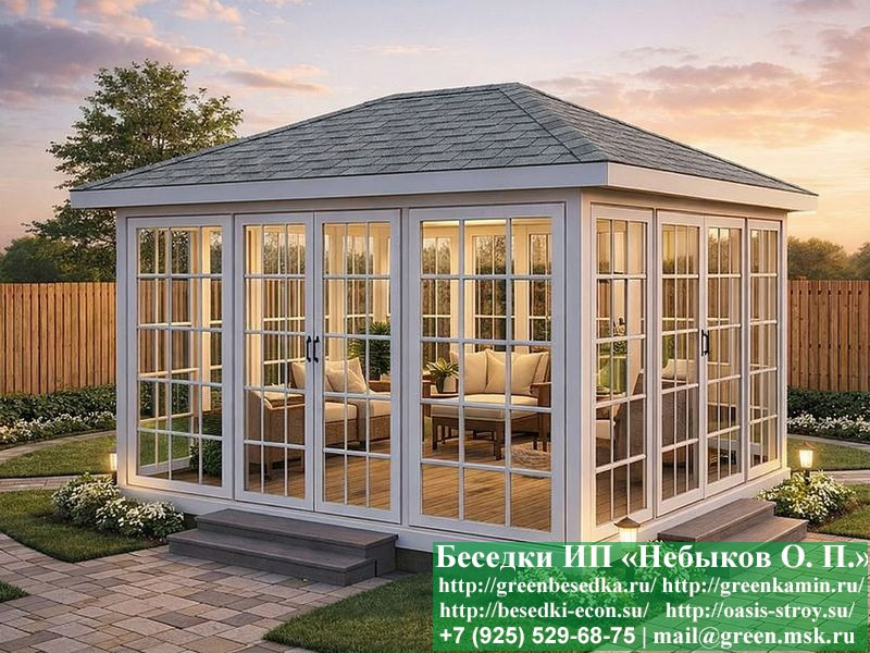 Застекленная Беседка С Панорамными Окнами 3х4  - 4