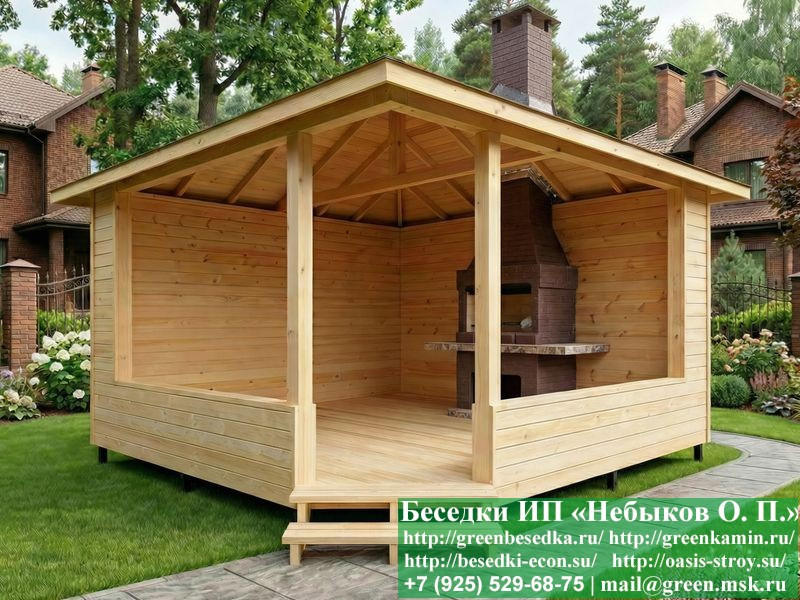 Беседка С Пластиковыми, Алюминиевыми Окнами 5х5  - 1