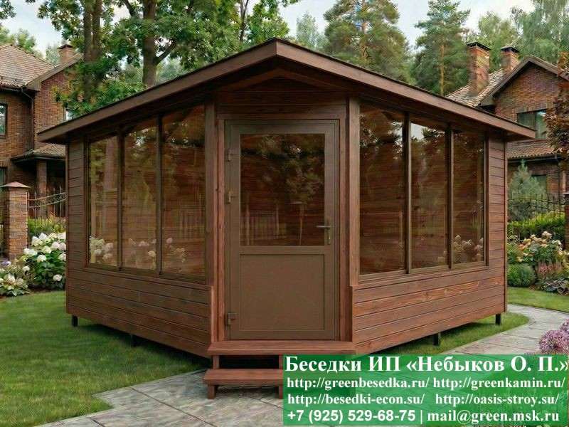 Беседка С Пластиковыми, Алюминиевыми Окнами 5х5  - 5