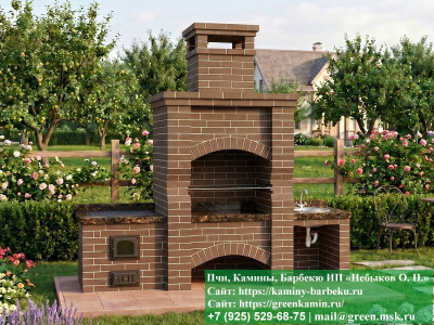 Мангал-Барбекю Из Кирпича Для Дачи, Дома № 1  - 2 2