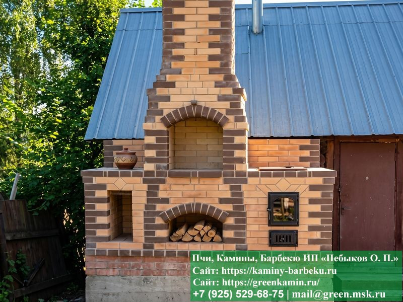 Строительство Мангала-Барбекю Из Кирпича В Беседке  - 2