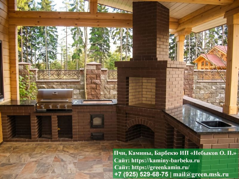 Комплекс Барбекю Из Кирпича Для Дачи и Дома № 5  - 4