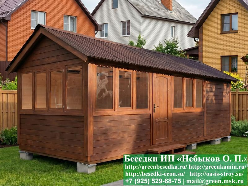 Застекленная Беседка С Хозблоком, Сараем Для Дачи 3х7  - 8