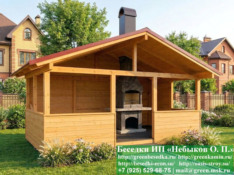 Каркасная Беседка Для Дачи В Стиле 'Шале' 3х5, 3х6 - Фото № 6