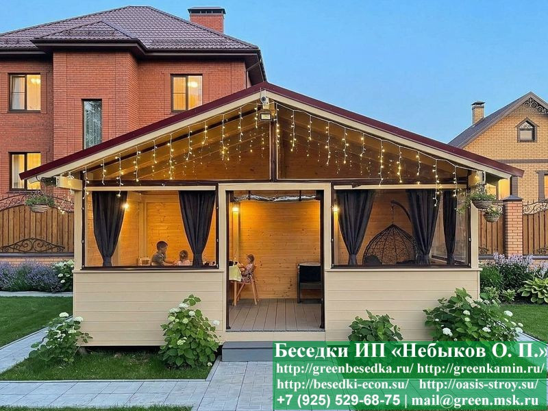 Каркасная Беседка Для Дачи В Стиле 'Шале' 3х5, 3х6 - Фото № 5