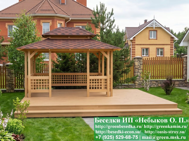 Японская, Китайская Беседка Для дачи 3х4. Вариант № 1 - Фото № 10