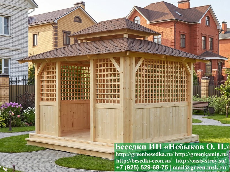 Японская, Китайская Беседка Для Дачи 3х4. Вариант № 2 - Фото № 5