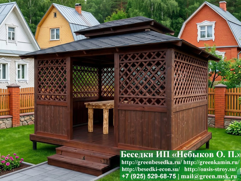 Японская, Китайская Беседка Для Дачи 3х4. Вариант № 2 - Фото № 7