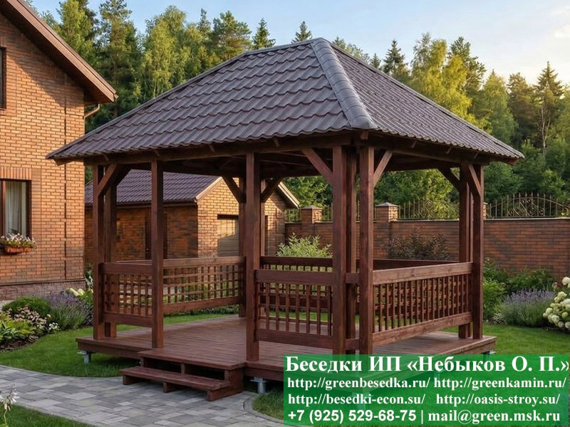 Летняя Беседка Для Дачи, Дома, Сада 3х4. Вариант № 1 - Фото № 4