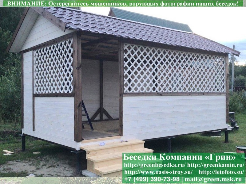 Покраска и обработка беседок, бытовок, веранд в Москве, Подмосковье