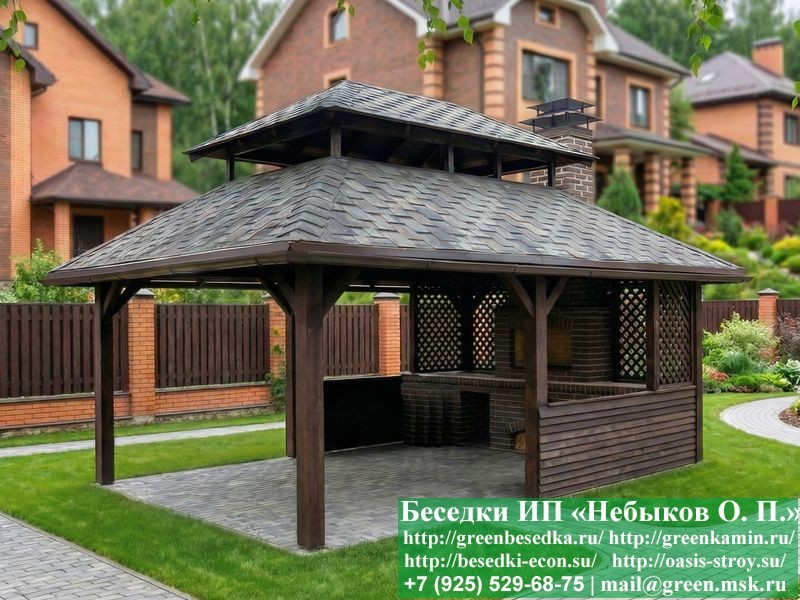 Японская беседка с мангалом в Москве и областях