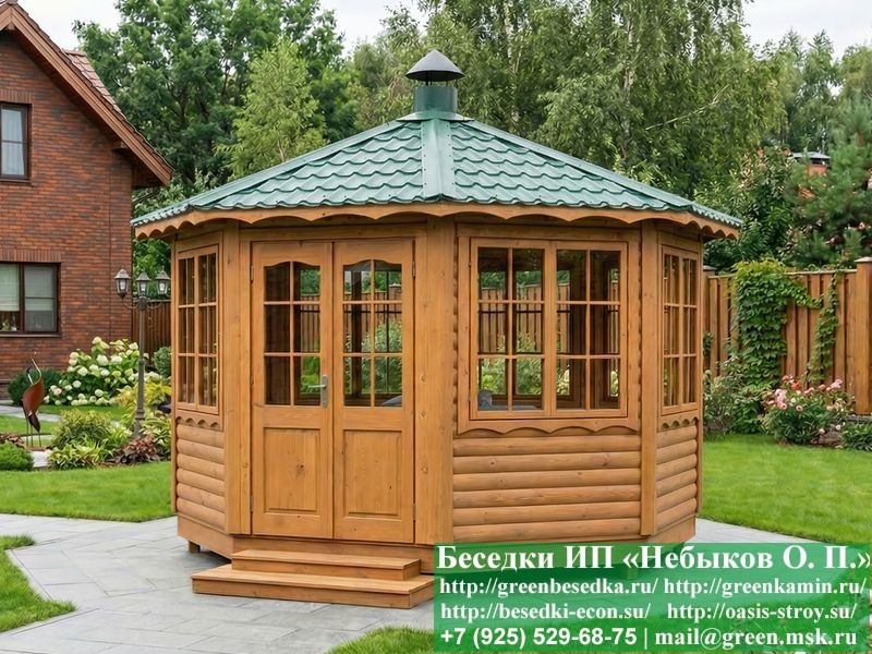 Гриль-беседка застекленная 4м: Москва, юг Подмосковья, Калуга и Орел