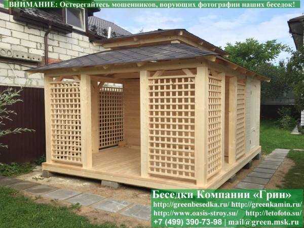 Японская, Китайская Беседка Для Дачи С Хозблоком 4х5 - 2