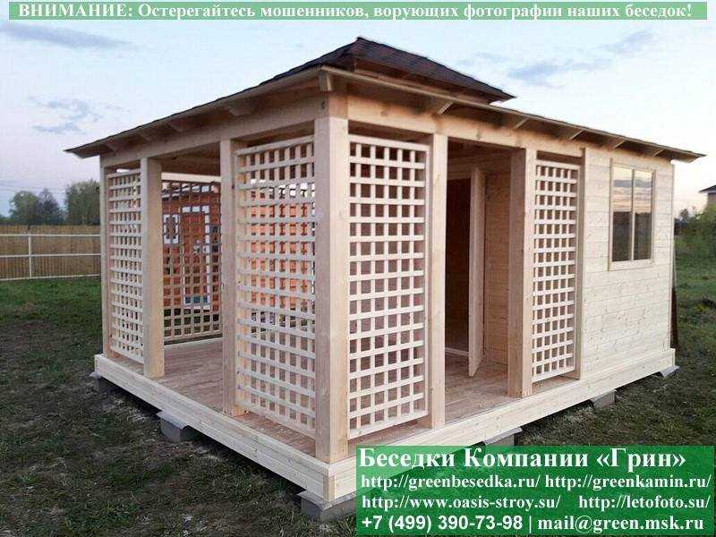 Японская, Китайская Беседка Для Дачи С Хозблоком 4х5 - 3