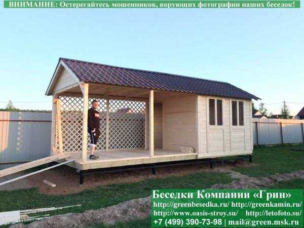 Деревянная Бытовка С Навесом 3х7 - 2