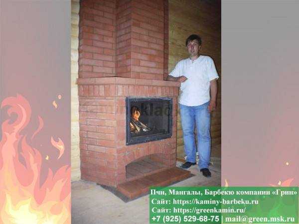 Печь-Камин Из Кирпича Для Отопления № 11 - 1