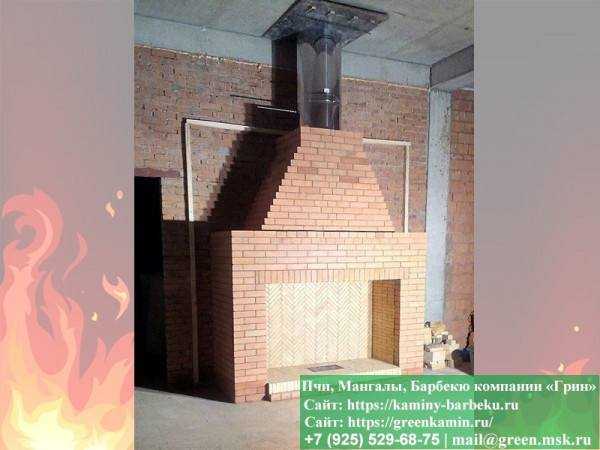 Печь-Камин Из Кирпича Для Отопления № 12 - 1